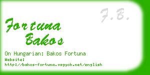 fortuna bakos business card